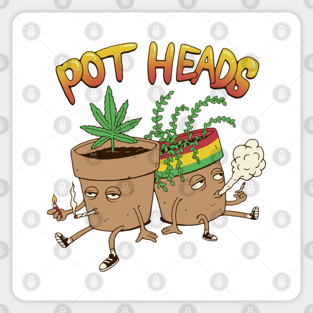 Pot Heads Plants Sticker TeePublic